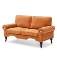 thumbnail image 2 of Modern Orange Sofa with Crystal Button Accents / Create a Luxurious Living Atmosphere, 2 of 4