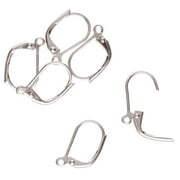 The Beadsmith Basic Elements Leverbacks  Silver Plated  10mm x 15mm  4 Pieces (2 Pair)  Earring Hooks Findings  Jewelry Components for Making Dangle and Drop Earrings