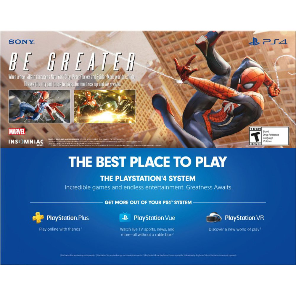 Sony PlayStation 4 Slim 1TB Spiderman Bundle, Black, CUH-2215B - image 4 of 10