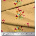 thumbnail image 3 of Soimoi Crepe Silk Fabric Dot,Leaves & Periwinkle Floral Print Fabric by The Yard 42 Inch Wide, 3 of 3