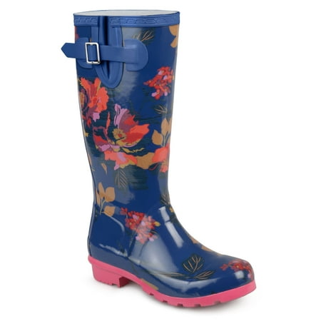 Brinley Co. - Women's Rubber Patterned Rain Boots - Walmart.com