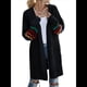 thumbnail image 1 of Cárdigan Abierto para Mujer, Suéter de Punto Holgado con Bloques de Color y Rayas, Abrigo Exterior. Negro XL, 1 of 10