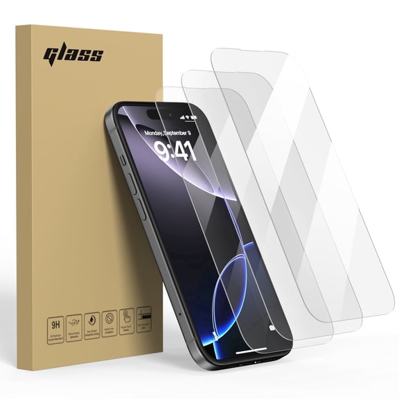 TOPVISION 3-Pack Screen Protector for iPhone 15/16(6.1"), HD Clear Tempered Glass, Case Friendly