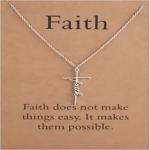 DESIGNICE 2026 New Faith Cross Necklace for Women, Religious Gifts for Women Christian Jewelry Gifts for Women for Church,Worship,Confirmation,Birthday,Gift-Giving