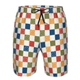 thumbnail image 3 of Fotbe Floral Checkerboard Trajes de Baño Estampados para Hombre, Shorts de Verano de Secado Rápido, Ropa de Playa, Bañadores-Medium, 3 of 6