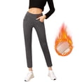 thumbnail image 2 of Knosfe Thermal Leggings for Women Fleece Lined Leggings Tights Winter High Waist Yoga Pants Workout Leggings Pant with Pocket (with Pockets) Dark Gray L, 2 of 7