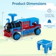 thumbnail image 3 of Gymax 12V 2-Seater Ride on Toy w/ Train Whistle LED Lights Music & USB Port Blue, 3 of 10