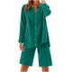 thumbnail image 2 of mfyjkho Pantalones Cortos De Entrenamiento Para Mujer, Conjunto De Top Y Pantalones Cortos De Lino Para Mujer, Holgado, Informal, De Color Liso Y Cuello Redondo, Manga 3/4 Xxxxxl, 2 of 9