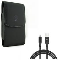 Charger Cord Type-C 6ft USB Cable w Holster Leather Case Belt Clip A6L for Acer Liquid Jade Primo - ASUS ZenFone AR 4 Pro - Blackberry Motion - BLU Vivo XI Plus - Google Pixel 3a XL 3 XL 2 XL