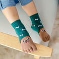 thumbnail image 3 of Fortune 1 Pair Kids Five Finger Toe Socks Ankle Socks Baby Cartoon Animal Socks, 3 of 4
