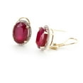 thumbnail image 4 of Galaxy Gold 15.86 ct 14k Solid Gold French Clip Earrings Halo Oval Cut Ruby Diamond (yellow-gold), 4 of 4