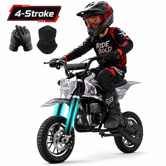 Aoemoe dirt bicycles, 39cc gas power motorcycle, 45×24×16in , 4-Stroke, dirt bicycles for kid 8 14, Black