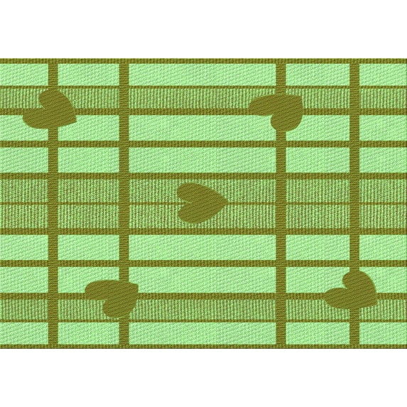 Ahgly Company Machine Washable Indoor Rectangle Transitional Jade Green Area Rugs, 5' x 7'