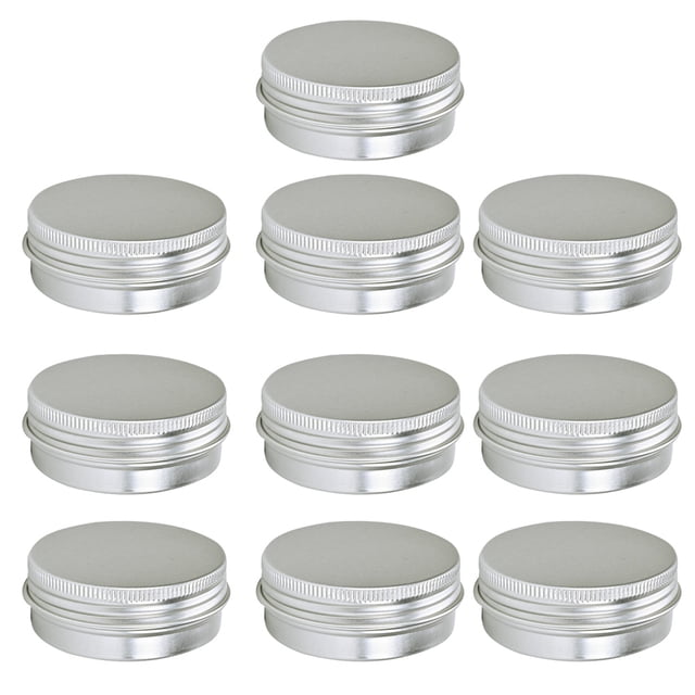 Injueey Latas de aluminio plateadas vacías de 10ml/30ml, latas con tapa de rosca, velas redondas, especias, maquillaje, latas con tapa de rosca, Almacenamiento y organización del hogar Injueey HA004567-00