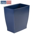 thumbnail image 3 of iDesign Plastic Bathroom Vanity Trash Can, 2.5 Gallon/9.5L. Modern Garbage Can for Bedroom, Office, 4-Pack, Navy, 3 of 5