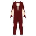 thumbnail image 5 of Zaldita Women's Full Body Long Sleeve Rhinestone Unitard One Piece Skating Dance Gymnastics Bodysuit Burgundy L, 5 of 7
