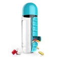 thumbnail image 1 of Pastillero diario con botella de agua, caja de almacenamiento de medicamentos y combinación de botella de agua para exteriores, gimnasio, viajes (azul), 1 of 5