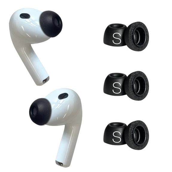 TENNMAK Replacement Eartips for AirPods Pro 3 (3rd Generation 2025), Ultra Soft Memory Foam, Comfort Noise Reduction, 3 Pairs (S Size)