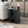 thumbnail image 5 of Furniture of America Fern Metal and Glass Top Square End Table in Black, 5 of 7