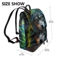 thumbnail image 2 of Balery Realistic Style Colorful Wolf A Mochila de Cuero para Mujeres, Gran Capacidad, Bolsa de Viaje Multifuncional, Mochila de Cuero y Bolsa de Hombro para Mujeres, 2 of 4