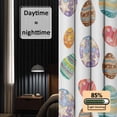 thumbnail image 3 of Happy Easter Blackout Curtains for Bedroom/Living Room, Pinch Pleated Black Out Curtains, Spring Funny Colorful Eggs Star Flowers Room Darkening Window Drapes with Hooks 2 Panels, 59"x70", 3 of 8