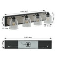 thumbnail image 5 of 4-Light Bathroom Vanity Light Rustic Black Finish with Wood Backplate, E26, No Bulbs, 5 of 7