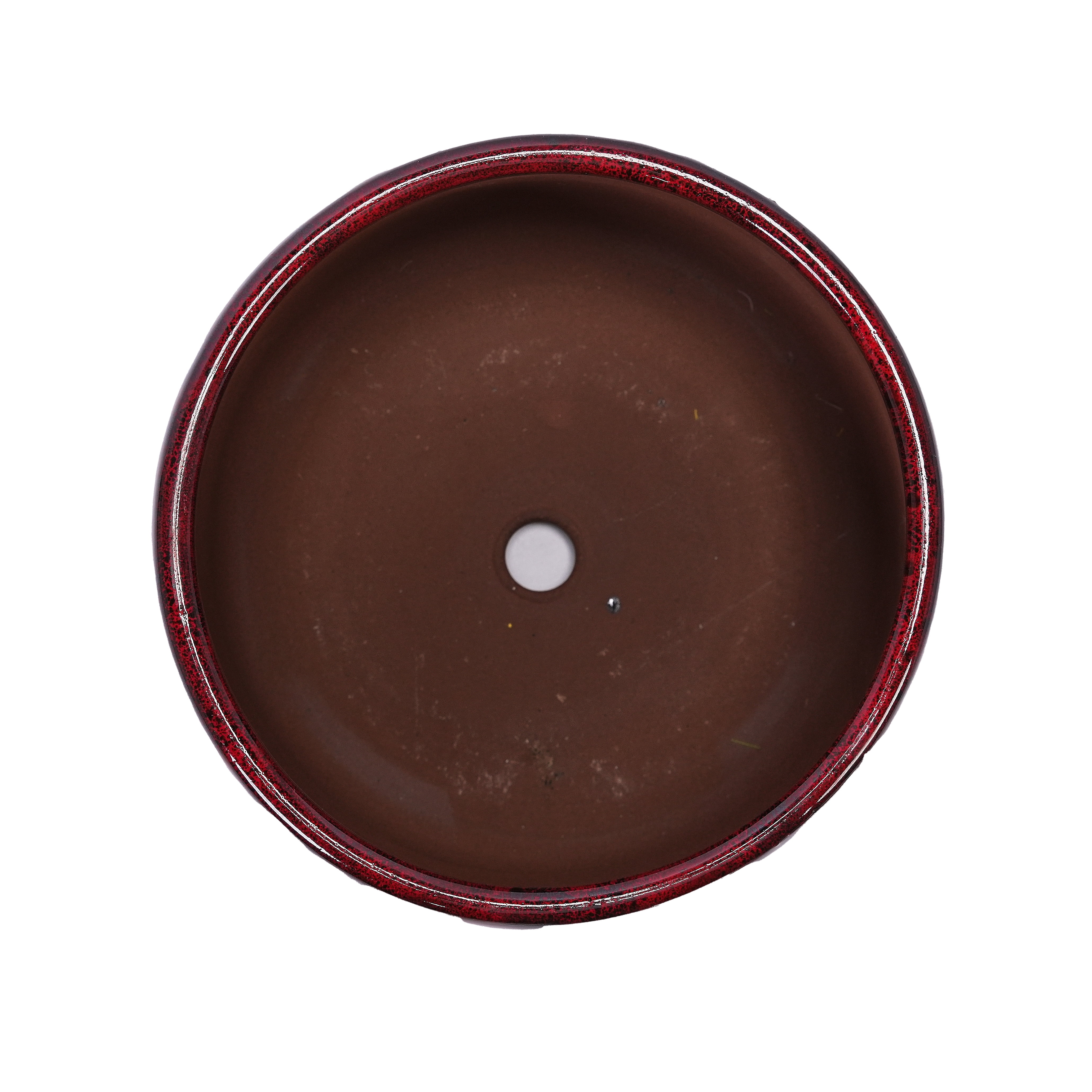 MAYEERTY 4 Pack Ceramic Planter Pot, Planter for Indoor Outdoor Patio, Garden, Bean Paste Red