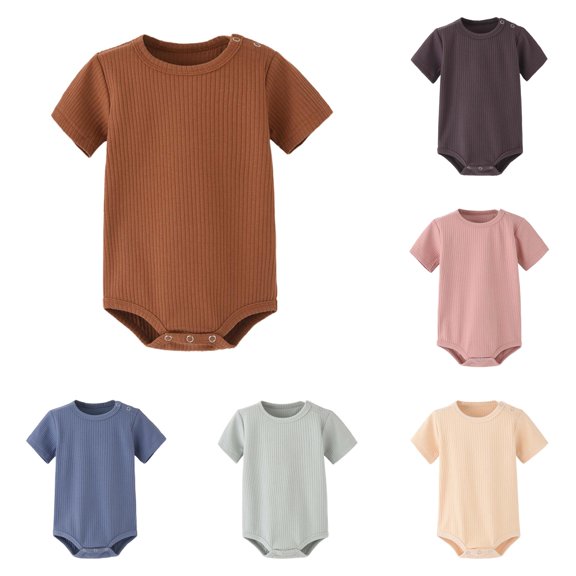 Boys Bodysuits for and Toddlers Practical Short Sleeve Romper Soft Round Neck Everyday Wear Easy Fit Outfit for Spring Summer
