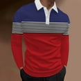 thumbnail image 2 of Ketyyh-chn99 Big and Tall Mens Shirts Long Sleeve Button Knitted Stripe Polo Shirts AU,2XL, 2 of 4
