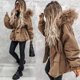thumbnail image 4 of Ropa de invierno acolchada de algodón con cuello de piel, ropa de parka gruesa de moda, 4 of 4