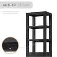 thumbnail image 4 of Leon 72"H Solid Wood Bath Linen Storage Cabinet in Fir Wood Black, 4 of 11