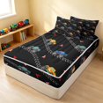 thumbnail image 3 of Erosebridal Monster Truck Zipper Twin Comforter Sets with Fitted Sheet and 2 Pillowcases, Tire Track Zipper Bedding Set, Black, Black Reversible, 3 of 7