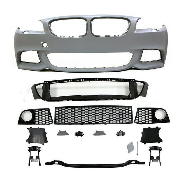 Ikon Motorsports Compatible with 11-16 5-Series F10 MT Msport Front Bumper Fog Cover Conversion - PP