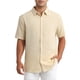 thumbnail image 1 of CAMISAS DE HOMBRE CORTA MANGA BOTÓN PLAYA VERANO PUNTA PARA EL DÍA DEL PADRE 2XL CAQUI, 1 of 5