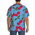 thumbnail image 5 of KLL Cherry Print Men's Shirt Short Sleeve Button Down Summer Cuba Beach Shirts- XX-Large, 5 of 7