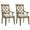 White Oak, variant on Mid Century Retro Wooden Frame Upholstered Dining Chairs Of 2, Dark Oak Color For Living Room, Restaurant 2pcs Chairs, Upholstery, Solid Wood Base