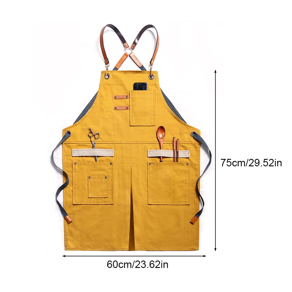 Tablier De Travail En Toile Robuste | Avec Poches Pratiques | Pour Bricolage, Peinture, Cuisine, Jardinage | Lavable, Plusieurs Couleurs