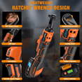 thumbnail image 4 of 3/8'' Cordless Ratchet Wrench, 60FT-LBS (80N.m) Electric Ratchet with 21V 2 X 2.0Ah Battery, 400 RPM Chargeable Power Ratchet Driver Set with 8 Sockets,1/4 Adaptor, 3" Extension Bar, 4 of 9