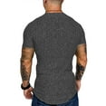 thumbnail image 4 of HIMONE Men Athletic Workout Shirt Sport Running Slimming Body Shaper Tee Tops Rib Knit Round Neck T-Shirts, 4 of 4