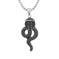 thumbnail image 5 of GKNET Punk Personalized Cast Cobra Pendant Hip-hop Minimalist Stainless Steel Necklace, 5 of 9
