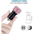 thumbnail image 2 of Dual USB Car Charger,SAVORI Car Adapter Bling Bling Rhinestones Crystal Car Decorations for Fast Charging Car Decors for iPhone Xs Max X Plus, iPad Pro/Mini, Samsung(Pink), 2 of 7