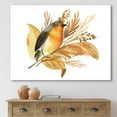 thumbnail image 1 of Designart Robin Bird and Autumn Flowers Canvas Wall Art, 1 of 4