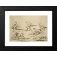 thumbnail image 2 of Alessandro Magnasco 14x11 Black Modern Framed Museum Art Print Titled - Study Sheet with Seated Figures (1705-15), 2 of 5