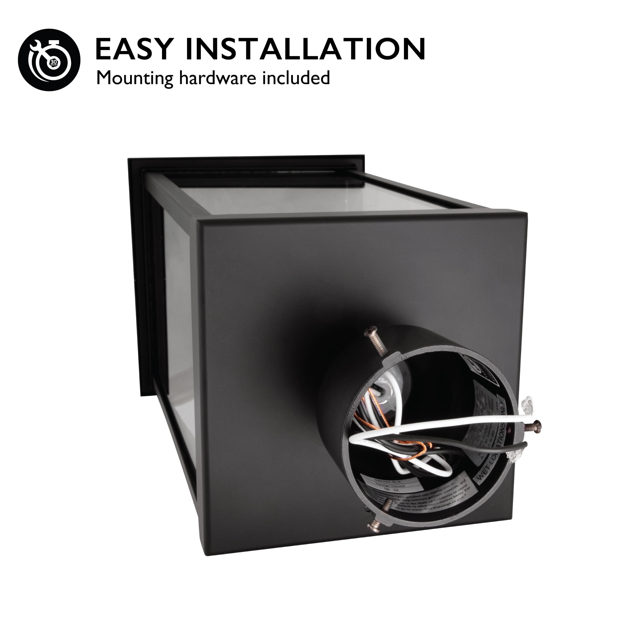 Design House Mayfield Matte Black 3 Light Indoor/Outdoor Weather Resistant Post Lantern Light with Clear Glass