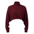 thumbnail image 3 of Vedolay Women's 2023 Sweaters Womens 2023 Long Lantern Sleeve Halter Neck Cutout Knit Pullover Sweater, One Size, 3 of 4