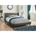 thumbnail image 2 of Pemberly Row Button Tufted Fabric Upholstered California King Bed Gray, 2 of 2