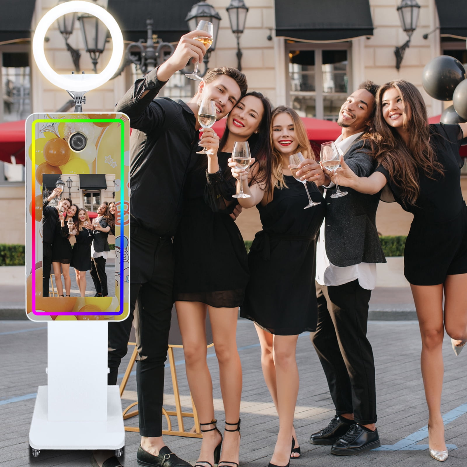 PAAFNN 21.5''LCD Touch Screen Portable Stand Selfie Photobooth Machine for Wedding Party