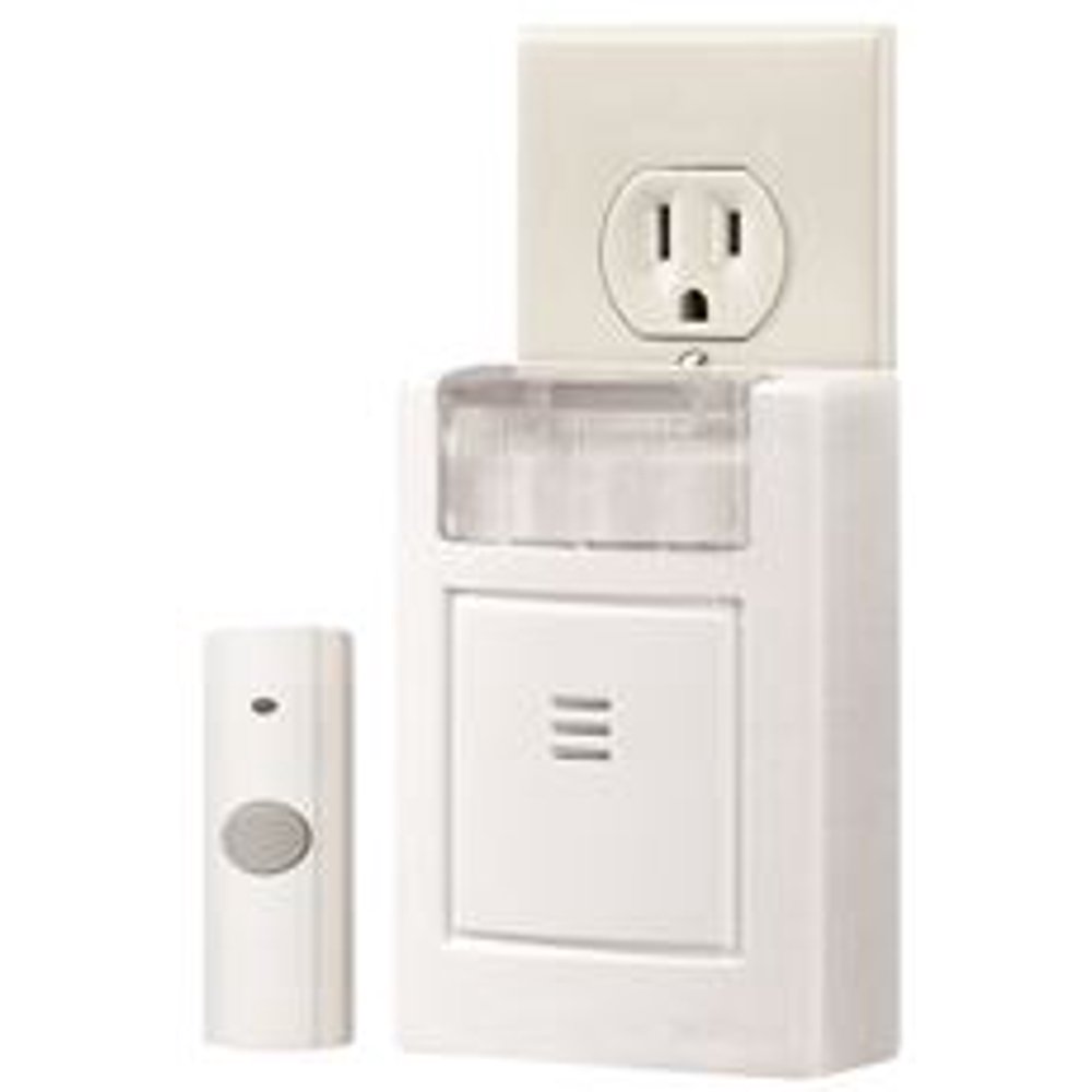 Nutone PlugIn Door Chime Kit With Strobe Light, White, 33/4 X 41/2 X