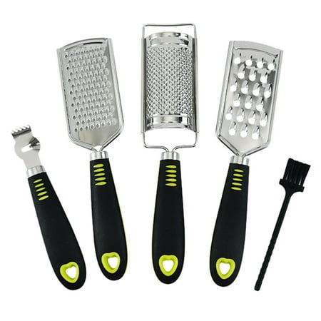 

Tanune Clearance! Shaver Five Piece Set Stainless Steel Planer Cheese Grater Cheese Grater Potato Thread Multifunctional Grater Kitchen Gadget Black