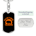 thumbnail image 2 of Bear Hunting Tourism Stainless Steel or 18k Gold Premium Swivel Dog Tag Keychain, 2 of 10